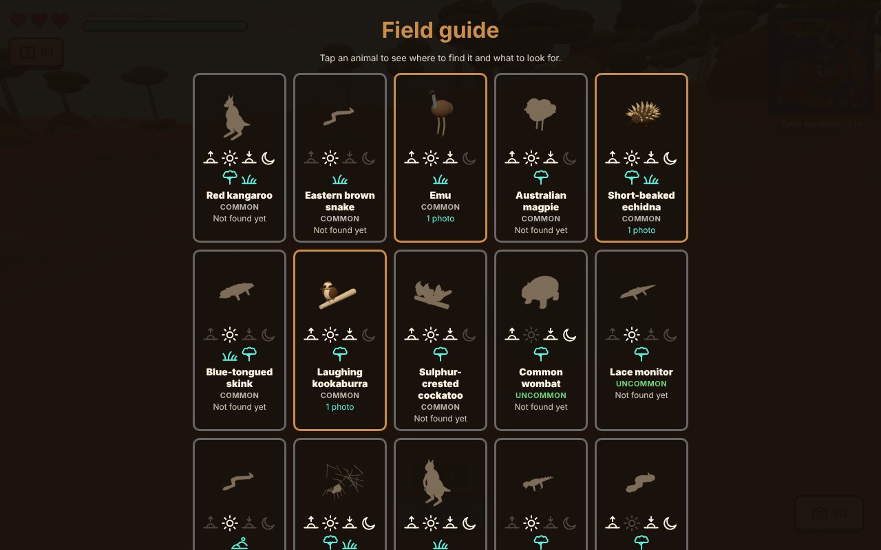 The field guide: the emu, echidna and kookaburra in colour, and the animals not found yet as plain shapes